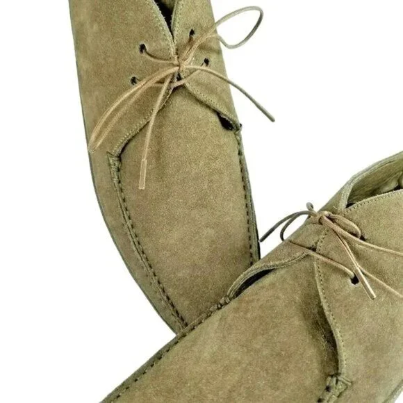 Yves Saint Laurent Rive Gauche Men 6.5-7 Desert Tan Suede Dress Shoe Chukka Boot - Picture 3 of 10